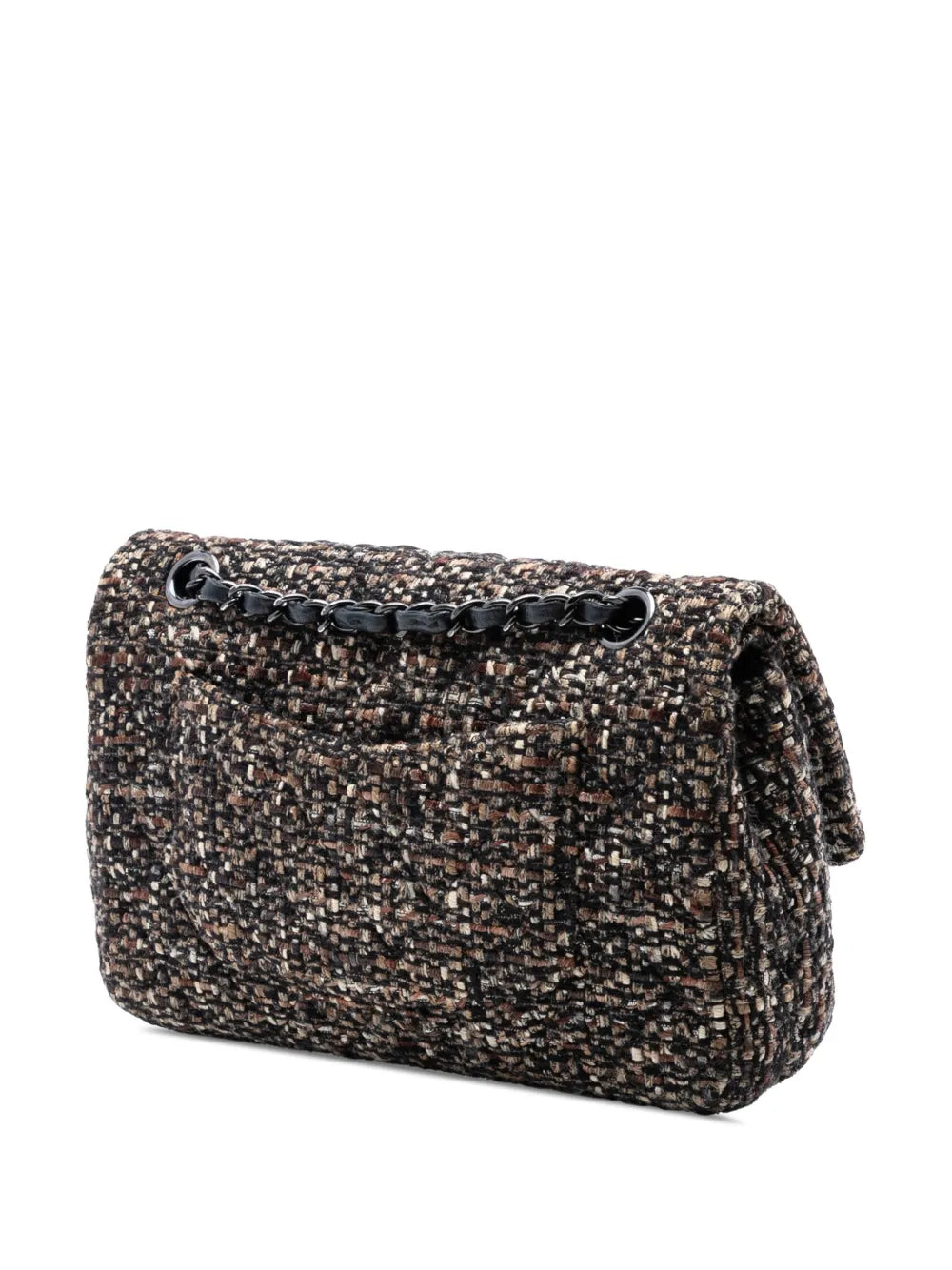 Chanel Pre Owned 2011 Medium Classic Tweed Double Flap Shoulder Bag — Same as shown — Size One Size — Back View