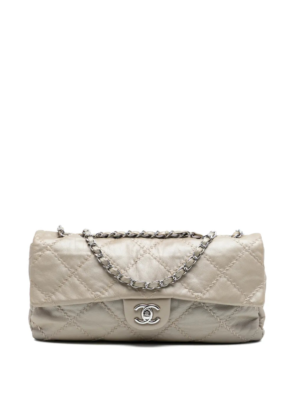 Chanel Pre Owned 2011 Jumbo Quilted Calfskin Ultra Stitch Flap Shoulder Bag — Same as shown — Size One Size — Front View