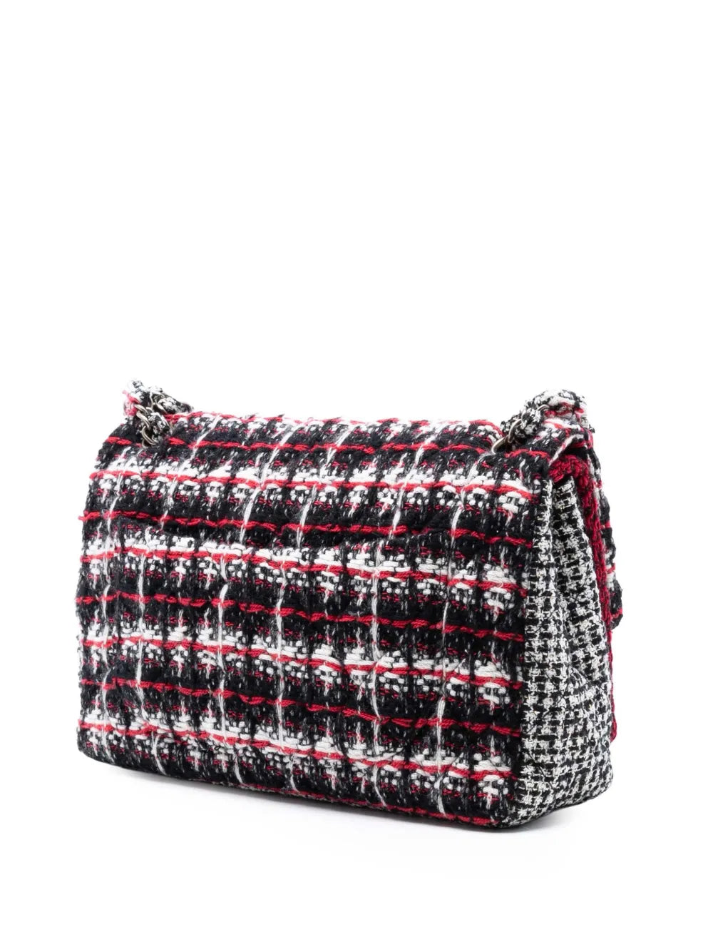 Chanel Pre Owned 2009 2010 Medium Cc Tweed Multi Print Double Flap Shoulder Bag — Same as shown — Size One Size — Back View