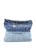 Chanel Pre Owned 22 Chain Denim With Sequins Medium Hobo Bag — Same as shown — Size One Size — Front View