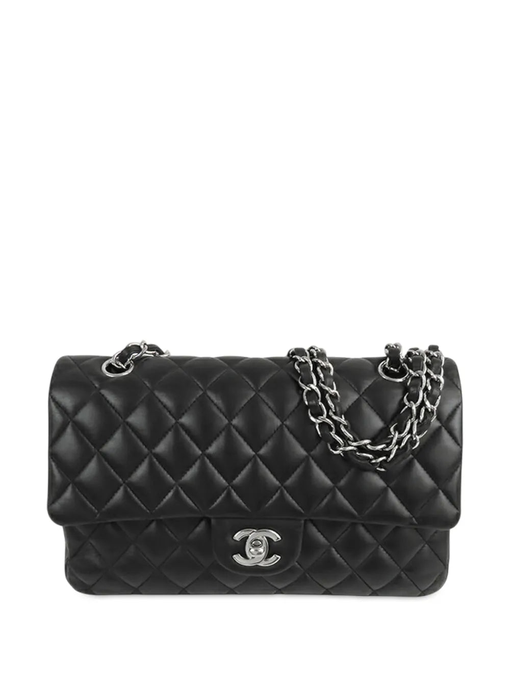 Chanel Pre Owned 2018 Medium Classic Lambskin Double Flap Shoulder Bag — Same as shown — Size One Size — Front View