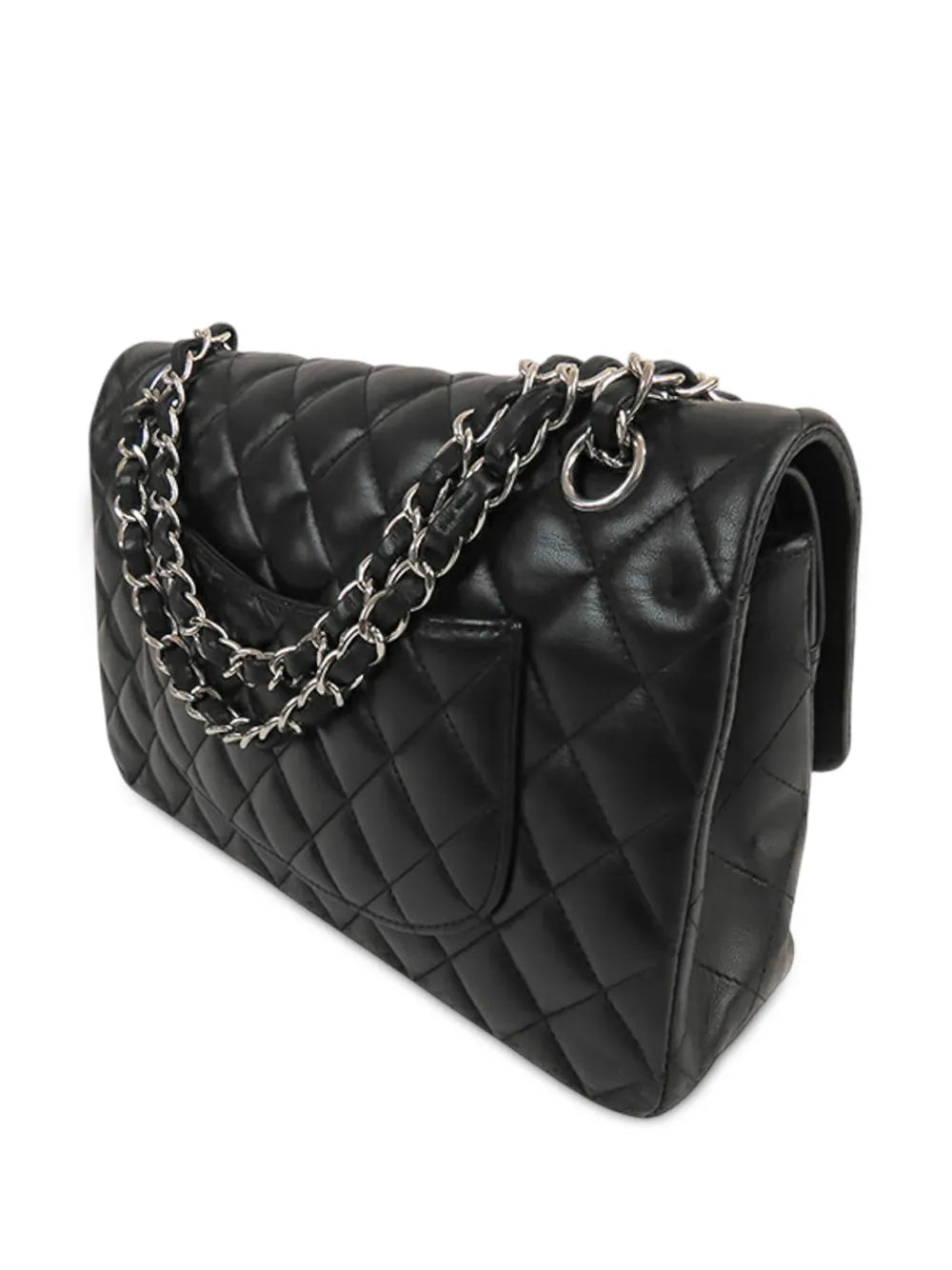 Chanel Pre Owned 2018 Medium Classic Lambskin Double Flap Shoulder Bag — Same as shown — Size One Size — Back View
