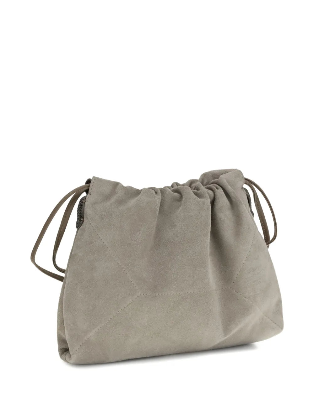 Brunello Cucinelli Drawstring Suede Shoulder Bag — Same as shown — Size One Size — Side View