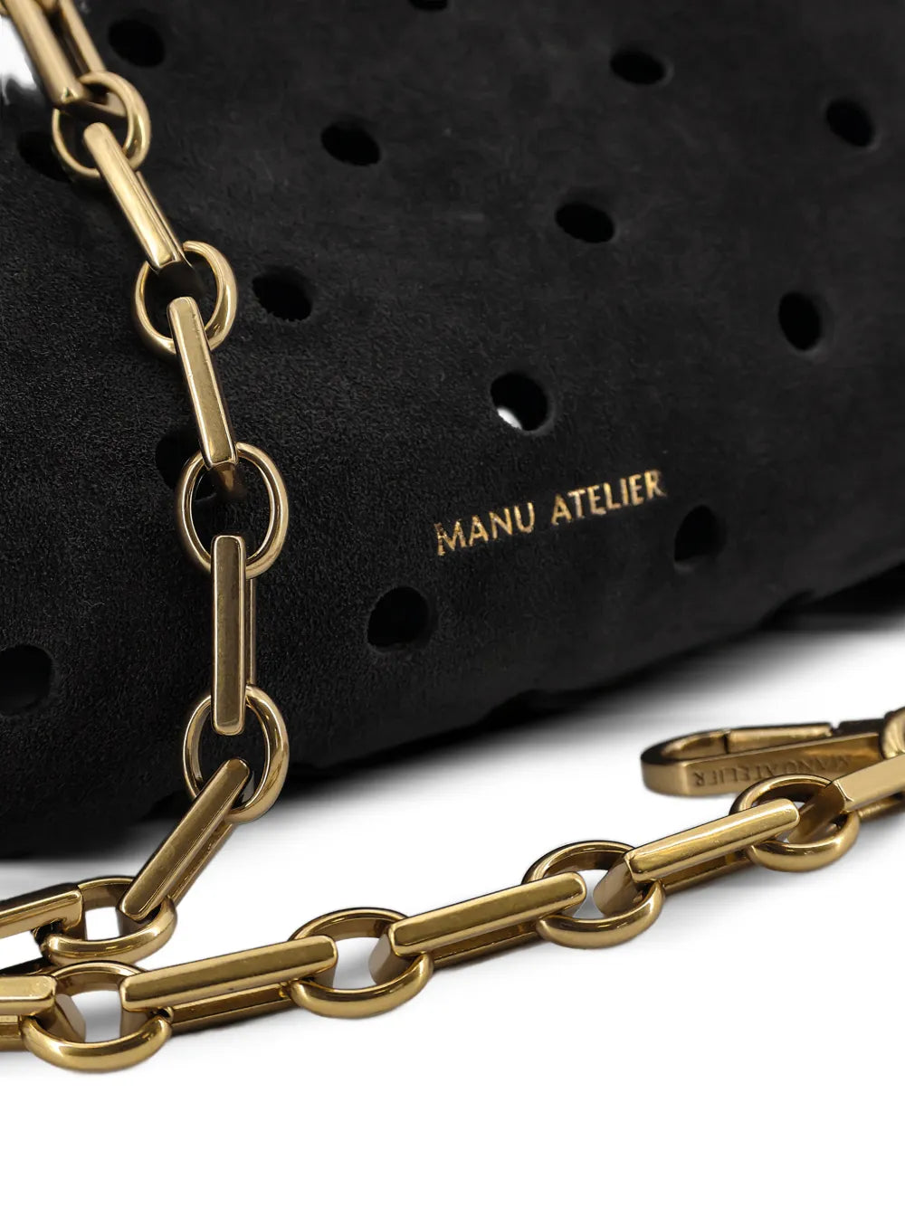 Manu Atelier Mini Cylinder Perforated Shoulder Bag — Same as shown — Size One Size — Detail View