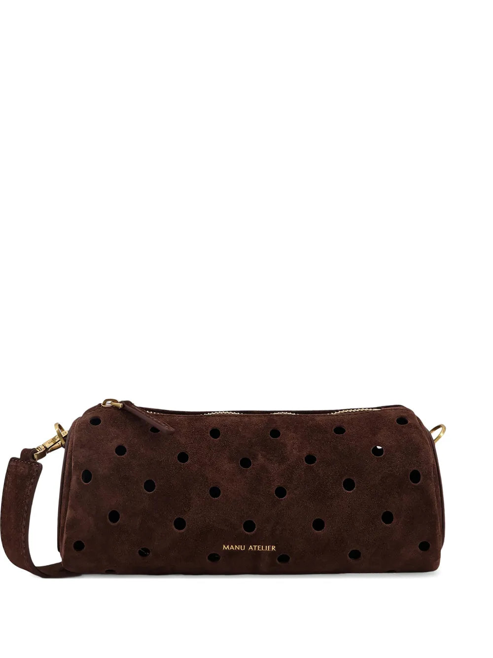Manu Atelier Mini Cylinder Perforated Shoulder Bag — Same as shown — Size One Size — Front View