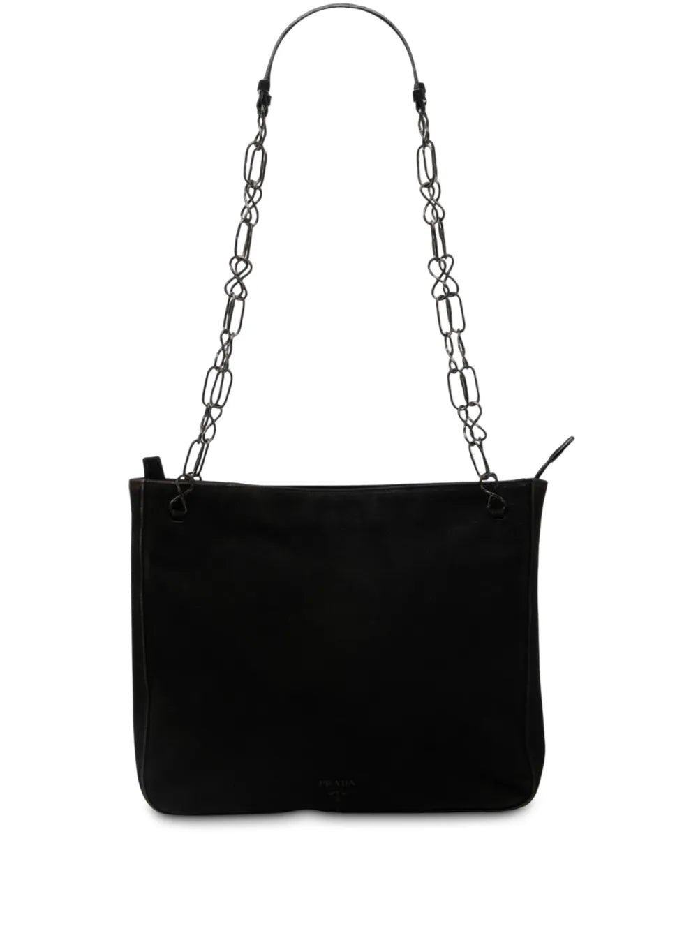 Prada Pre Owned 2000 2025 Suede Chain Shoulder Bag — Same as shown — Size One Size — Front View