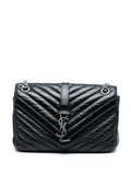 Saint Laurent Pre Owned 2015 Medium Crinkled Calfskin Punk Chain Bag Shoulder Bag — Same as shown — Size One Size — Front View
