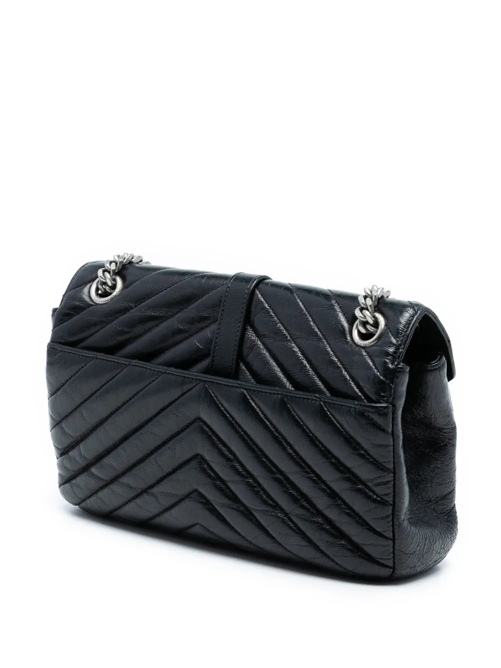 Saint Laurent Pre Owned 2015 Medium Crinkled Calfskin Punk Chain Bag Shoulder Bag — Same as shown — Size One Size — Back View