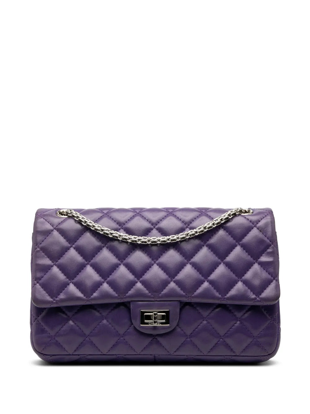 Chanel Pre Owned 2010 2011 Quilted Lambskin Reissue 255 Double Flap 226 Shoulder Bag — Same as shown — Size One Size — Front View