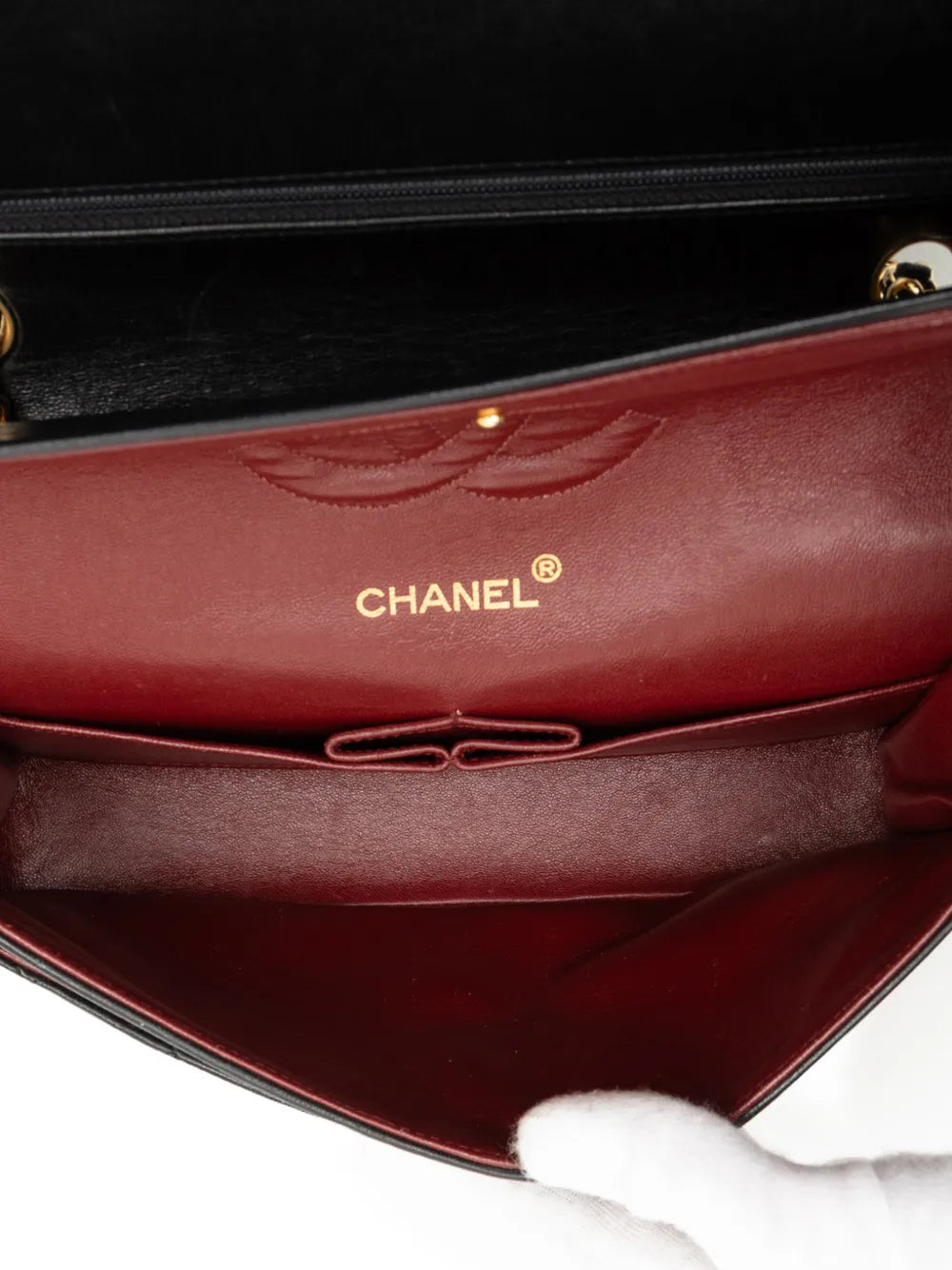Chanel Pre Owned 1989 1991 Medium Classic Lambskin Double Flap Shoulder Bag — Same as shown — Size One Size — Detail View