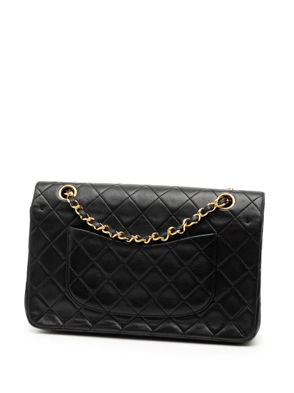 Chanel Pre Owned 1989 1991 Medium Classic Lambskin Double Flap Shoulder Bag — Same as shown — Size One Size — Back View