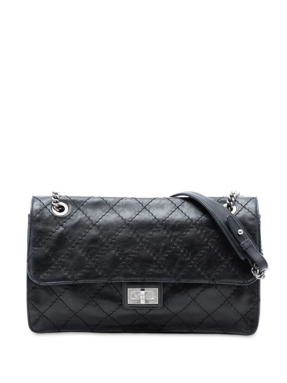 Chanel Pre Owned 2012 Embossed Cc Quilted Aged Calfskin Reissue 255 Single Flap 227 Shoulder Bag — Same as shown — Size One Size — Front View