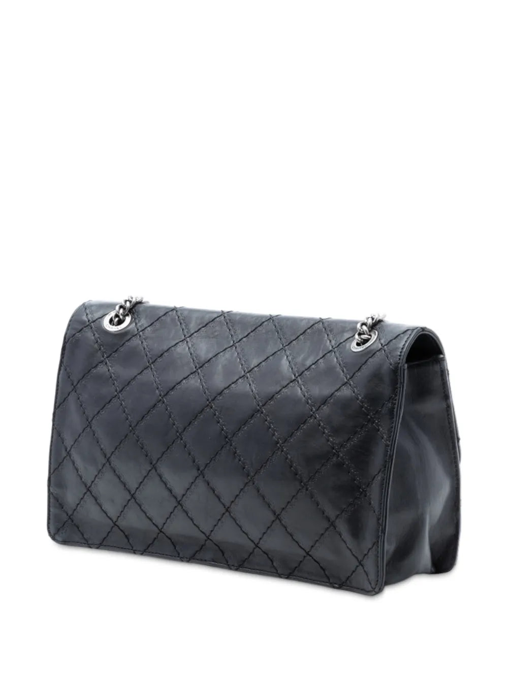 Chanel Pre Owned 2012 Embossed Cc Quilted Aged Calfskin Reissue 255 Single Flap 227 Shoulder Bag — Same as shown — Size One Size — Back View