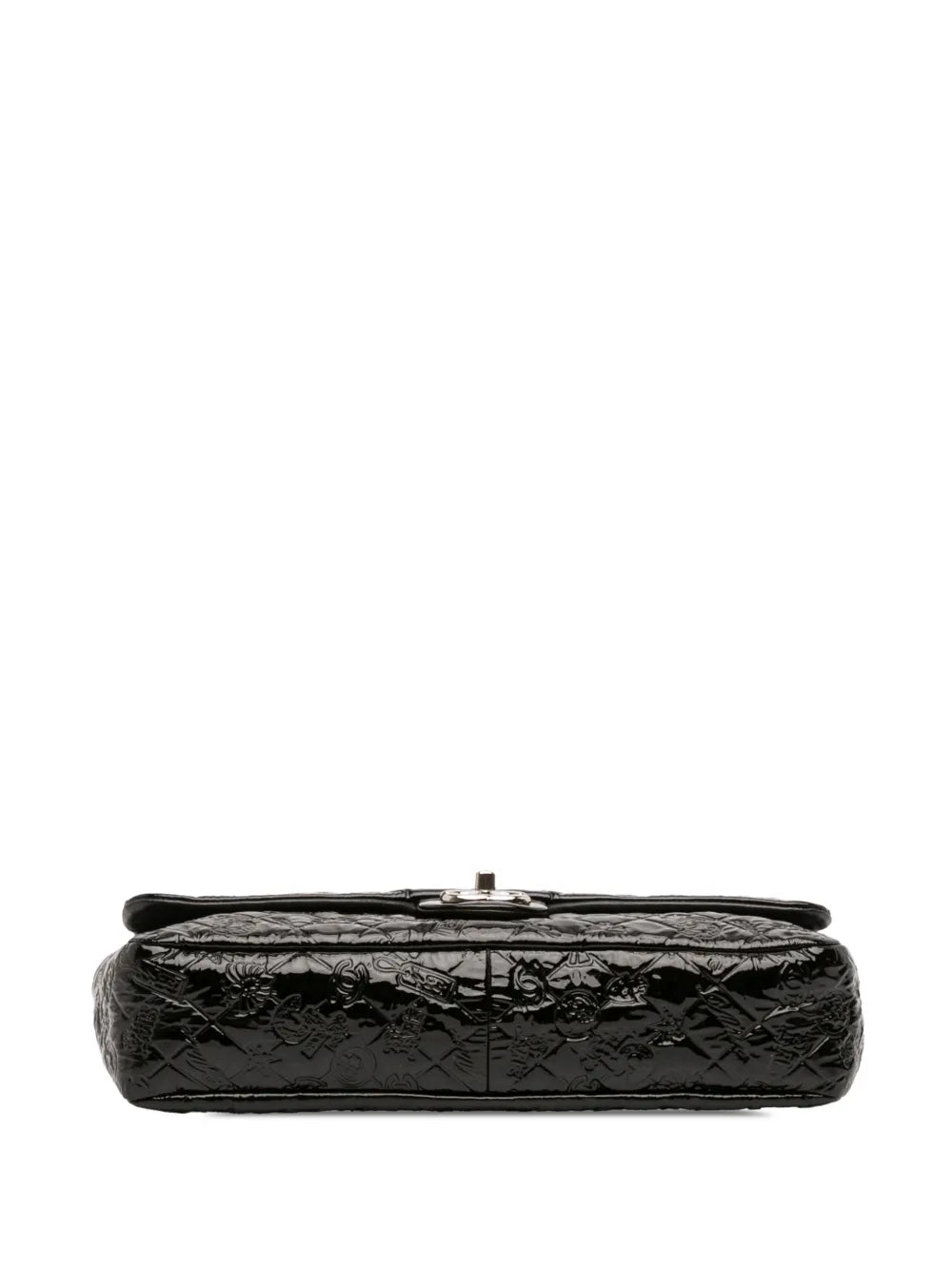 Chanel Pre Owned 2010 2011 Jumbo Patent Embossed Lucky Symbols Flap Shoulder Bag — Same as shown — Size One Size — Top View