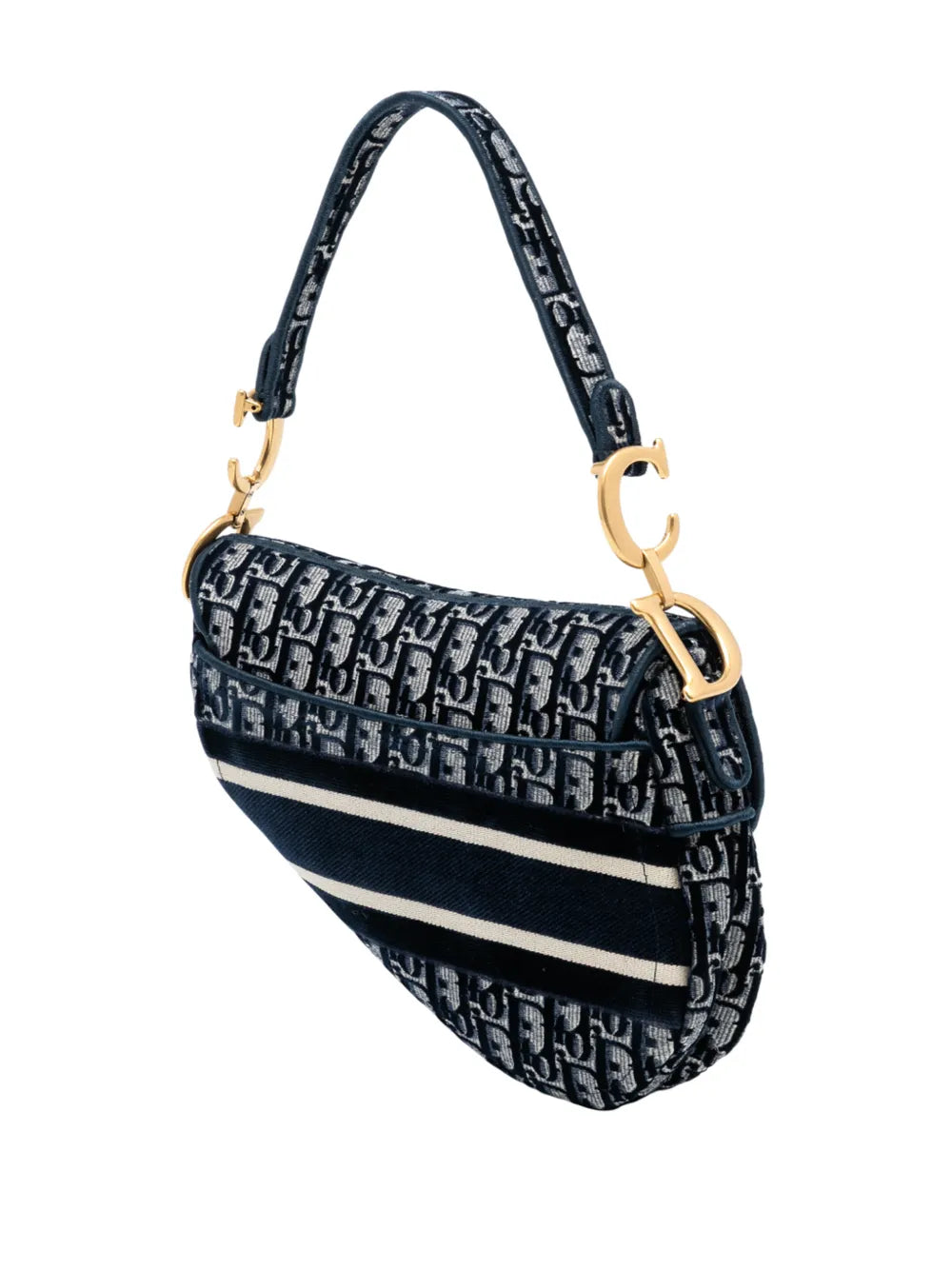 Christian Dior Pre Owned 2020 Oblique Embroidered Velvet Saddle Bag Shoulder Bag — Same as shown — Size One Size — Back View