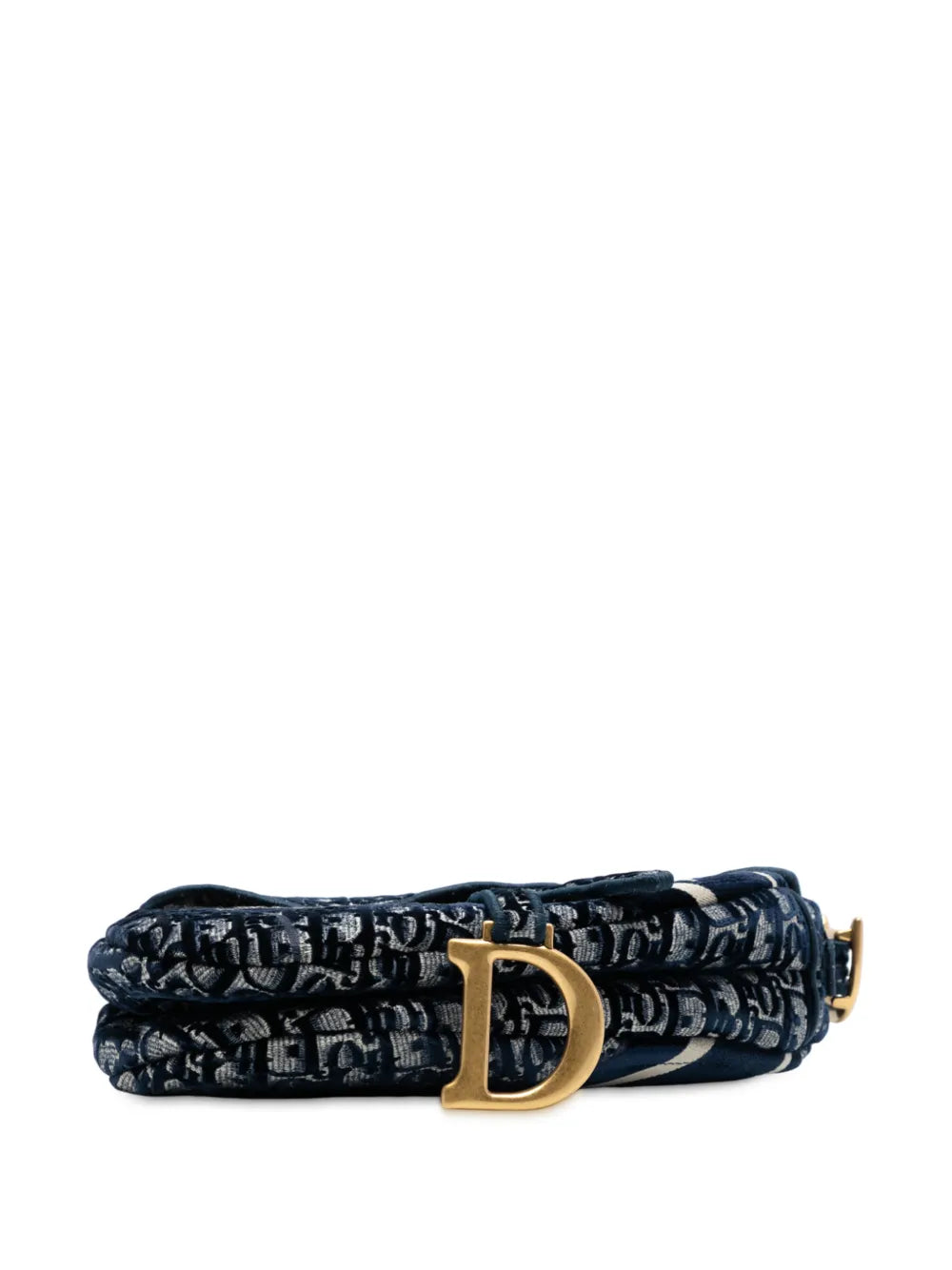 Christian Dior Pre Owned 2020 Oblique Embroidered Velvet Saddle Bag Shoulder Bag — Same as shown — Size One Size — Top View