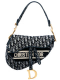 Christian Dior Pre Owned 2020 Oblique Embroidered Velvet Saddle Bag Shoulder Bag — Same as shown — Size One Size — Front View
