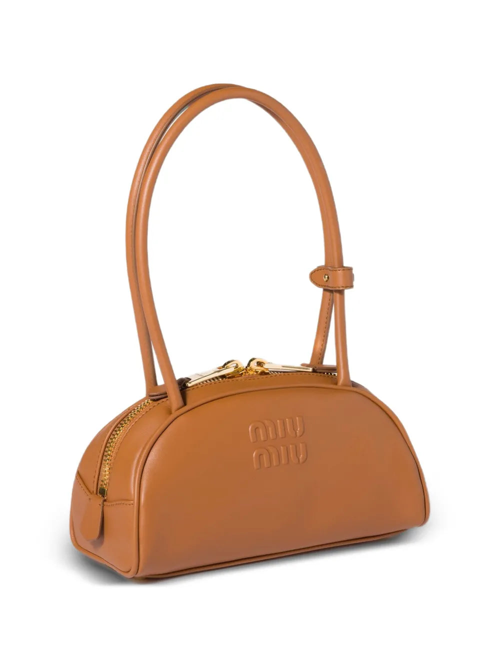 Miu Miu Beau Embossed Logo Leather Shoulder Bag — Same as shown — Size One Size — Back View