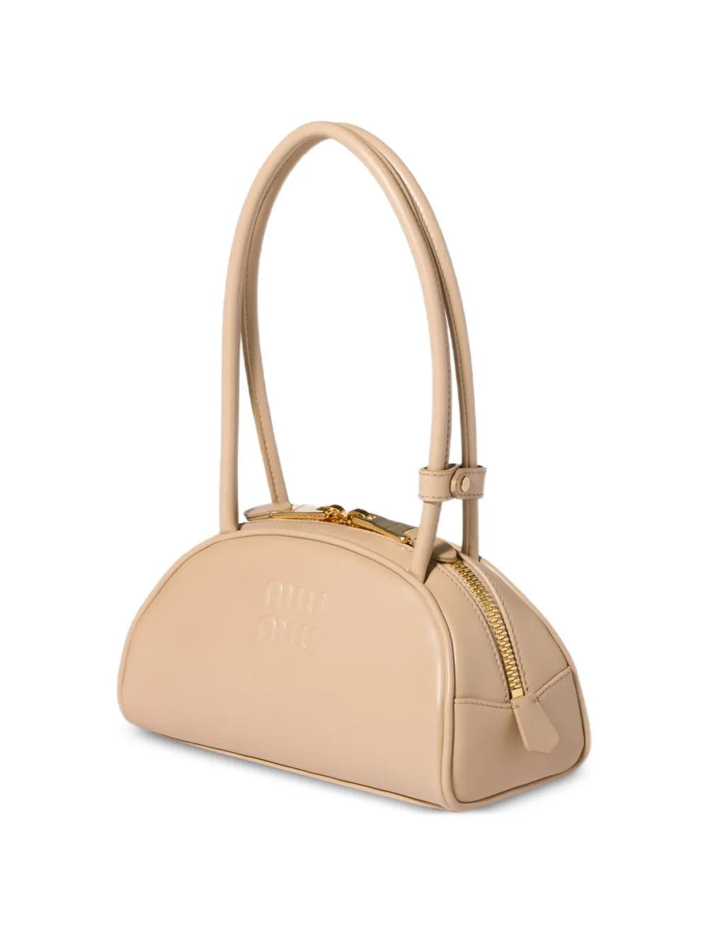 Miu Miu Beau Embossed Logo Leather Shoulder Bag — Same as shown — Size One Size — Back View