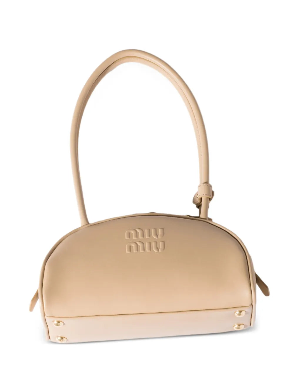 Miu Miu Beau Embossed Logo Leather Shoulder Bag — Same as shown — Size One Size — Top View
