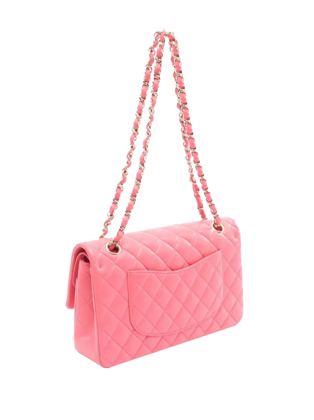 Chanel Pre Owned 2020 Medium Classic Lambskin Double Flap Shoulder Bag — Same as shown — Size One Size — Back View