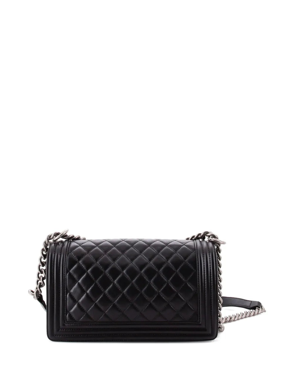 Chanel Pre Owned Boy Flap Bag Quilted Lambskin Old Medium Shoulder Bag — Same as shown — Size One Size — Back View