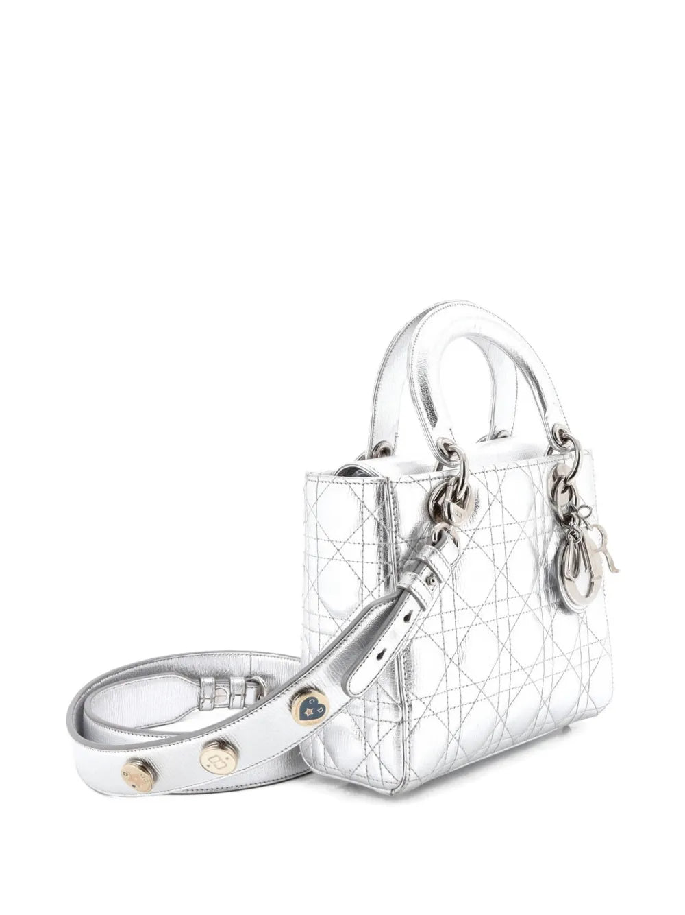 Christian Dior Pre Owned My Abcdior Lady Dior Bag Metallic Cannage Quilt Leather Shoulder Bag — Same as shown — Size One Size — Top View