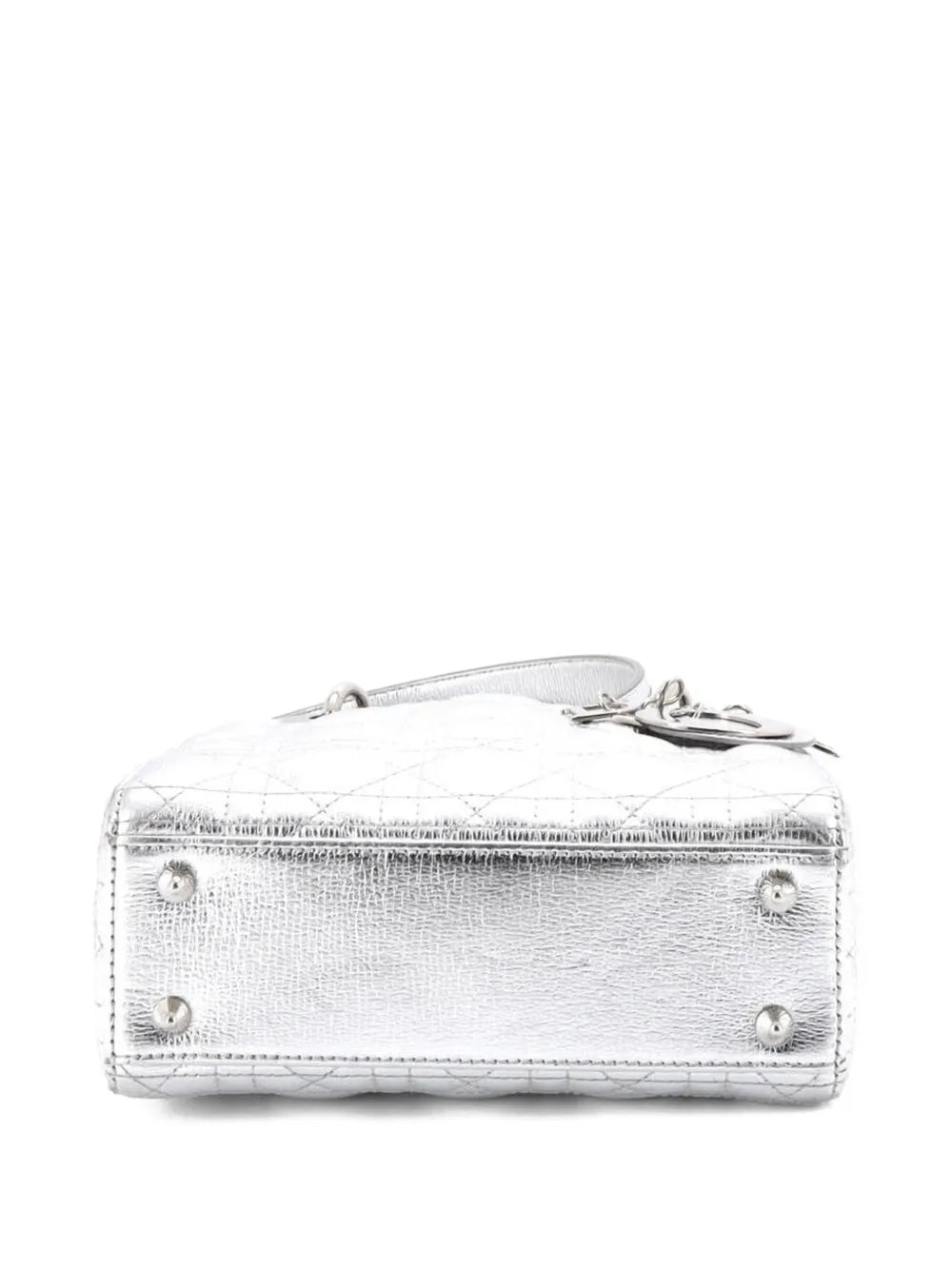 Christian Dior Pre Owned My Abcdior Lady Dior Bag Metallic Cannage Quilt Leather Shoulder Bag — Same as shown — Size One Size — Back View