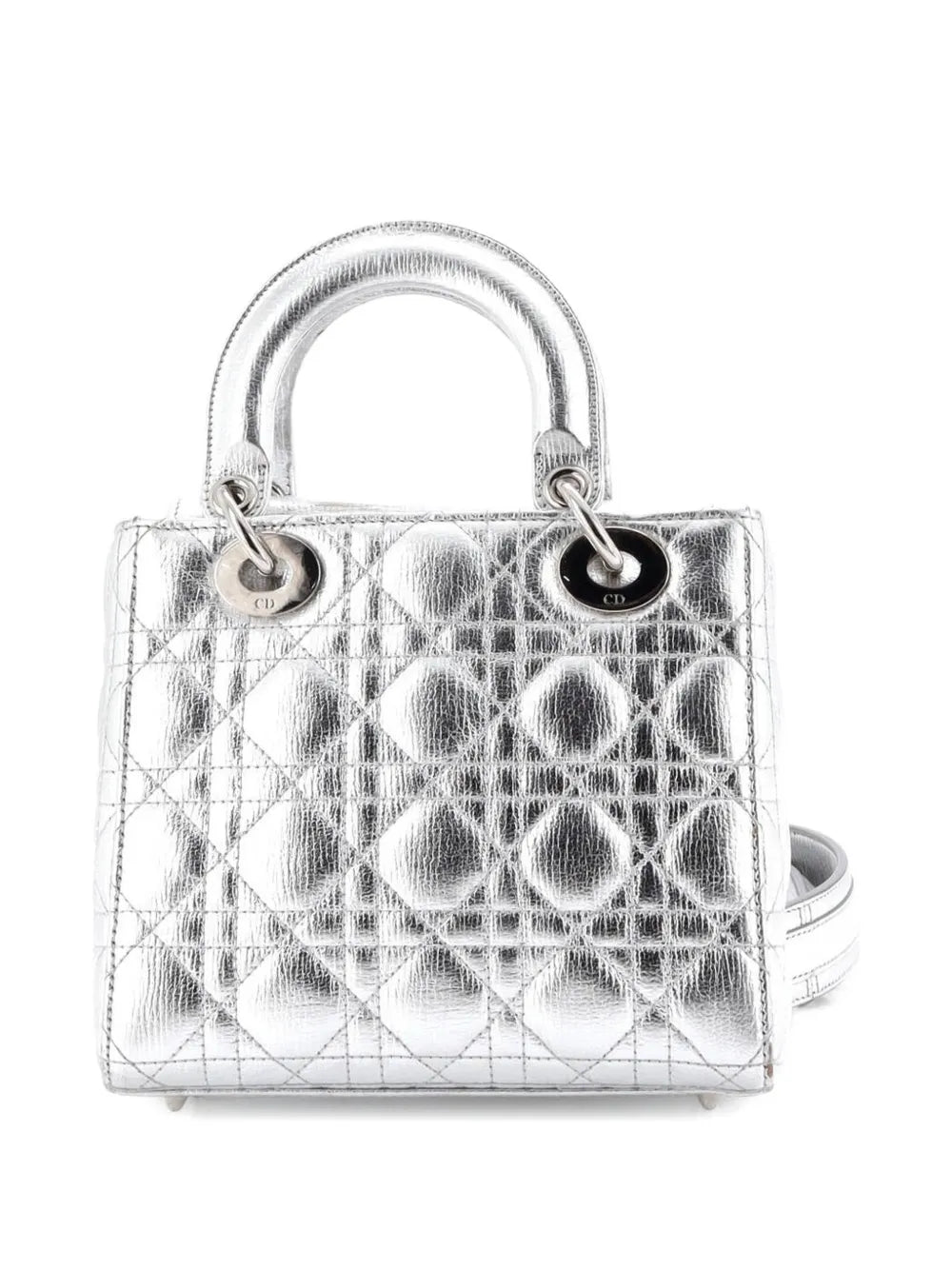 Christian Dior Pre Owned My Abcdior Lady Dior Bag Metallic Cannage Quilt Leather Shoulder Bag — Same as shown — Size One Size — Side View