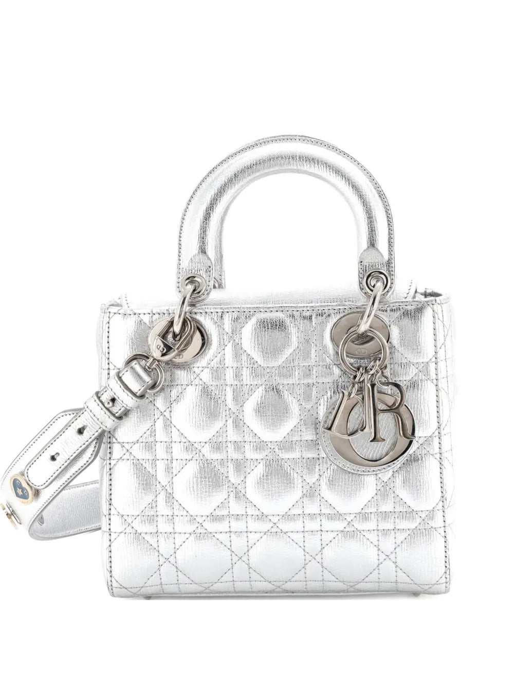 Christian Dior Pre Owned My Abcdior Lady Dior Bag Metallic Cannage Quilt Leather Shoulder Bag — Same as shown — Size One Size — Front View