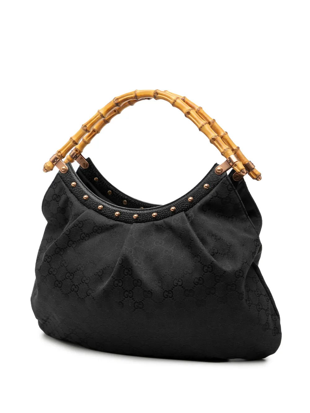 Gucci Pre Owned 2000 2015 Gg Canvas Bamboo Studded Hobo Bag — Same as shown — Size One Size — Back View