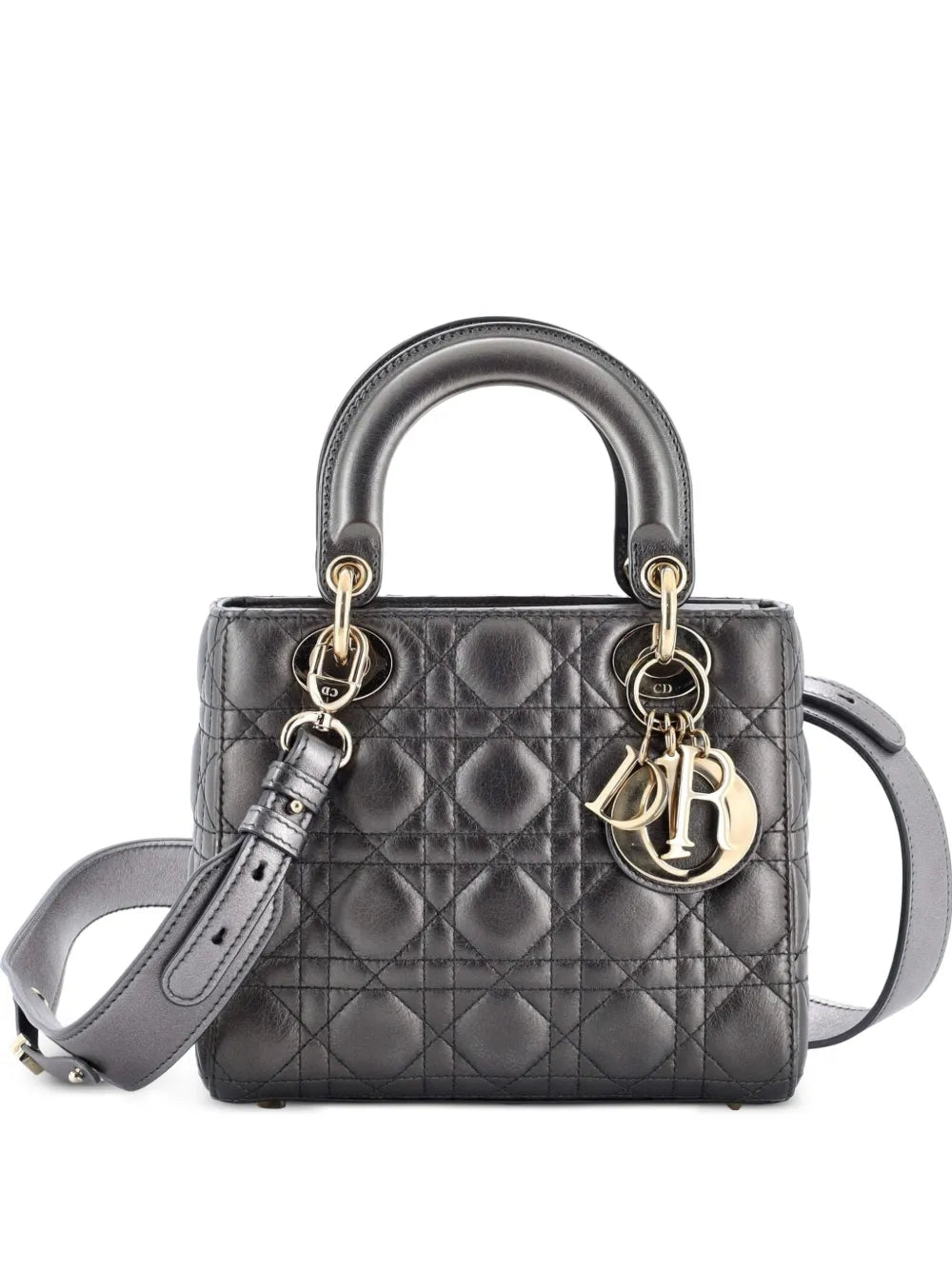Christian Dior Pre Owned My Abcdior Lady Dior Bag Metallic Cannage Quilt Leather Shoulder Bag — Same as shown — Size One Size — Front View