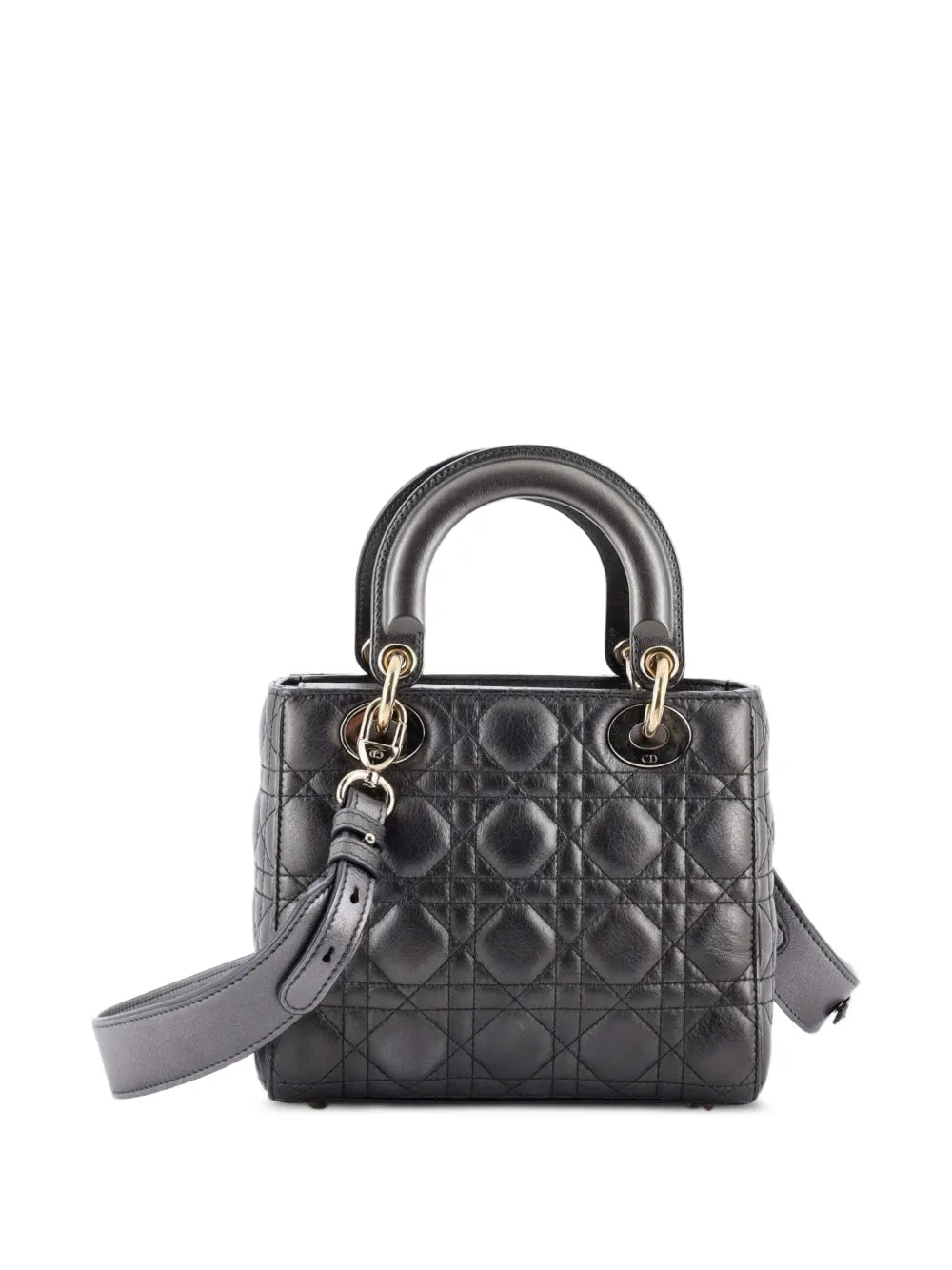Christian Dior Pre Owned My Abcdior Lady Dior Bag Metallic Cannage Quilt Leather Shoulder Bag — Same as shown — Size One Size — Side View