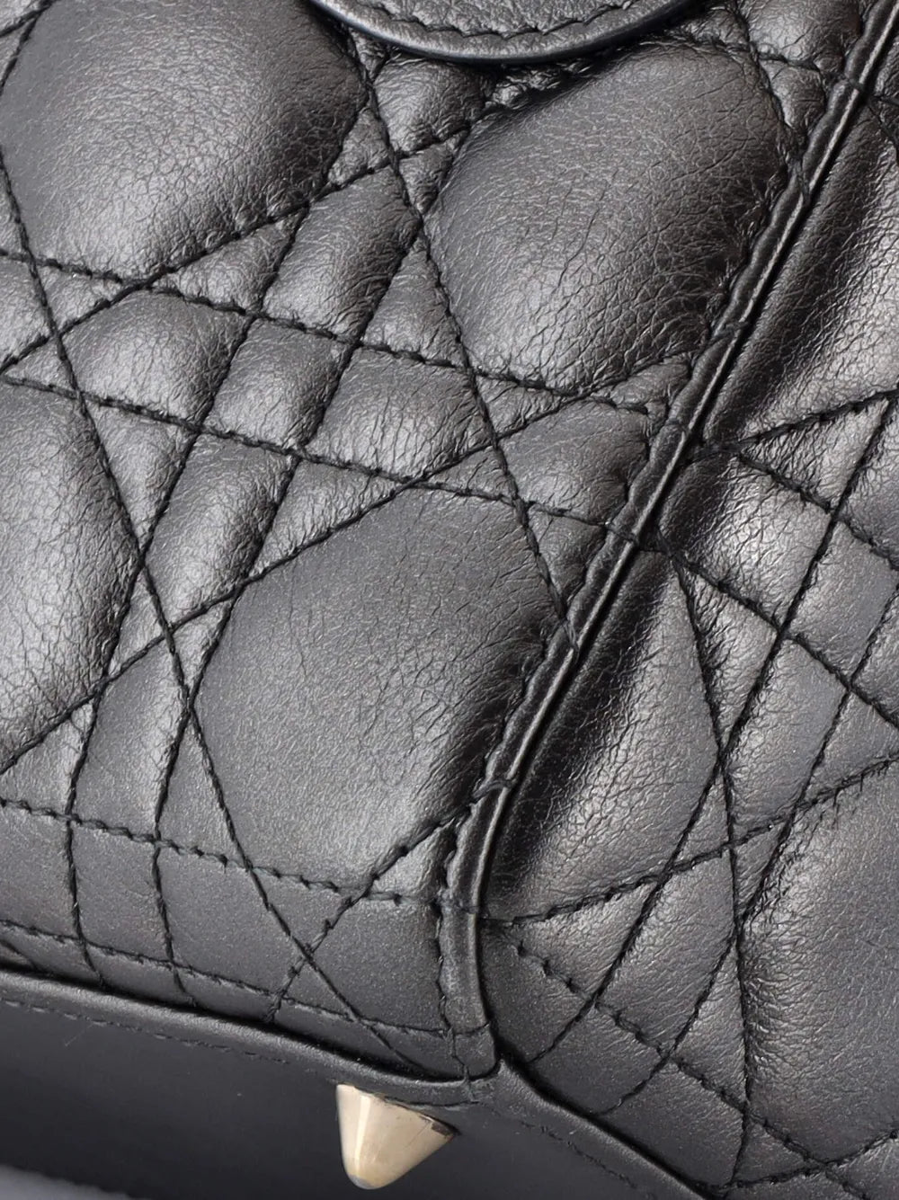 Christian Dior Pre Owned My Abcdior Lady Dior Bag Metallic Cannage Quilt Leather Shoulder Bag — Same as shown — Size One Size — Detail View