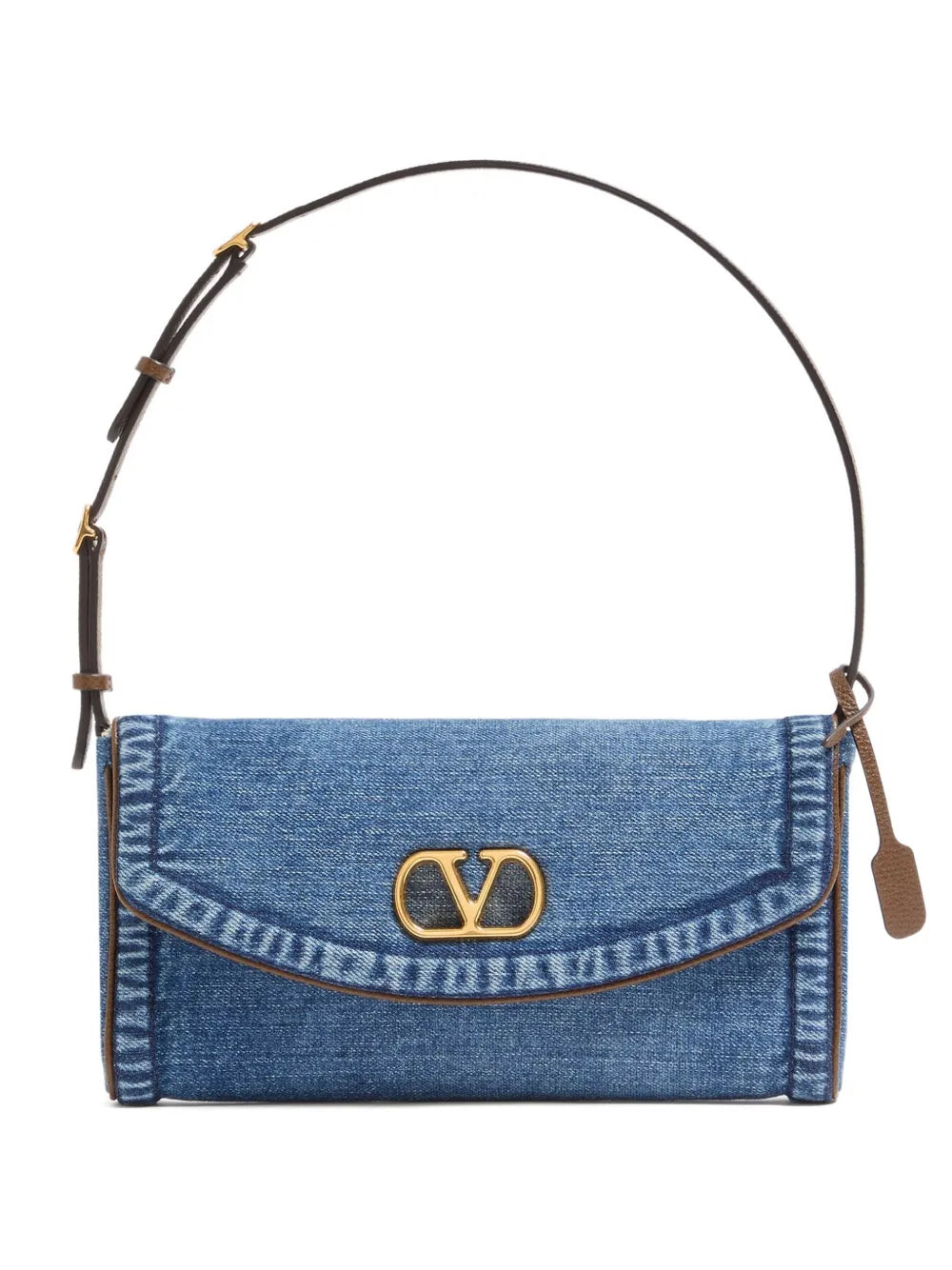 Valentino Garavani Small Devain Denim Shoulder Bag — Same as shown — Size One Size — Front View