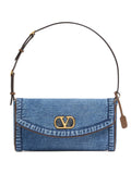 Valentino Garavani Small Devain Denim Shoulder Bag — Same as shown — Size One Size — Front View