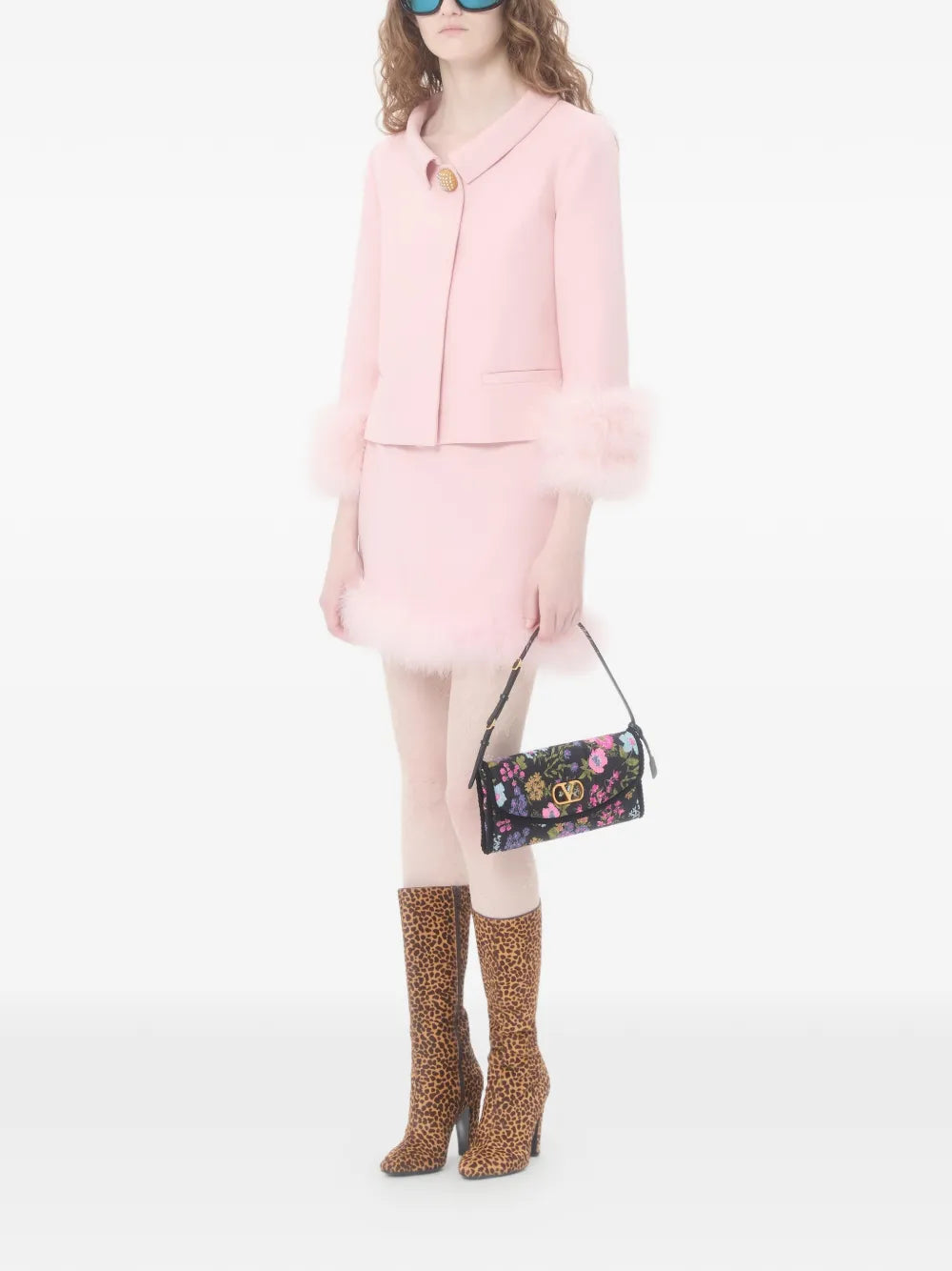 Valentino Garavani Small Devain Papier Floral Shoulder Bag — Same as shown — Size One Size — Back View