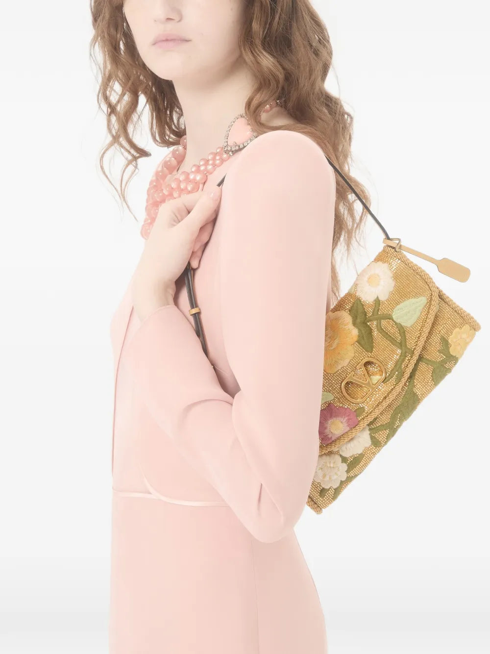 Valentino Garavani Small Devain Embroidered Shoulder Bag — Same as shown — Size One Size — Back View