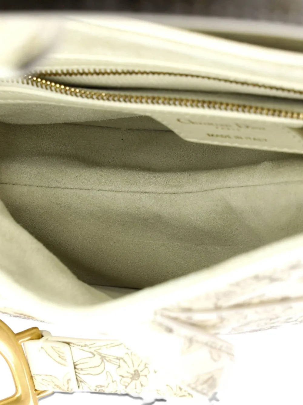 Christian Dior Pre Owned Saddle Handbag With Strap Printed Leather Medium Shoulder Bag — Same as shown — Size One Size — Detail View