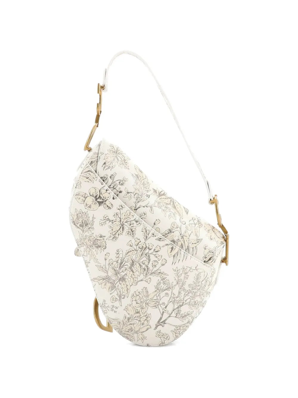 Christian Dior Pre Owned Saddle Handbag With Strap Printed Leather Medium Shoulder Bag — Same as shown — Size One Size — Side View