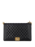 Chanel Pre Owned Medium New Boy Quilted Shoulder Bag — Same as shown — Size One Size — Front View