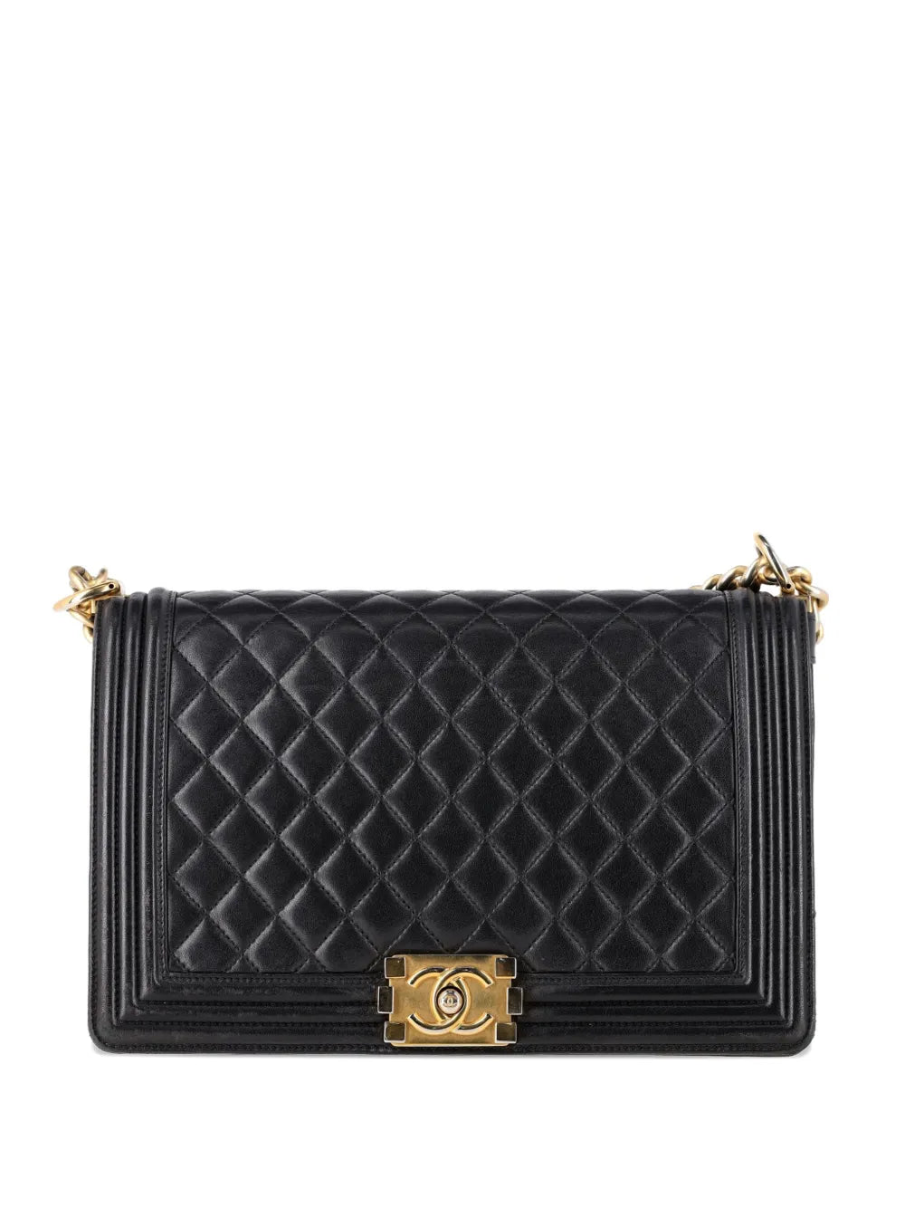 Chanel Pre Owned Medium New Boy Quilted Shoulder Bag — Same as shown — Size One Size — Front View