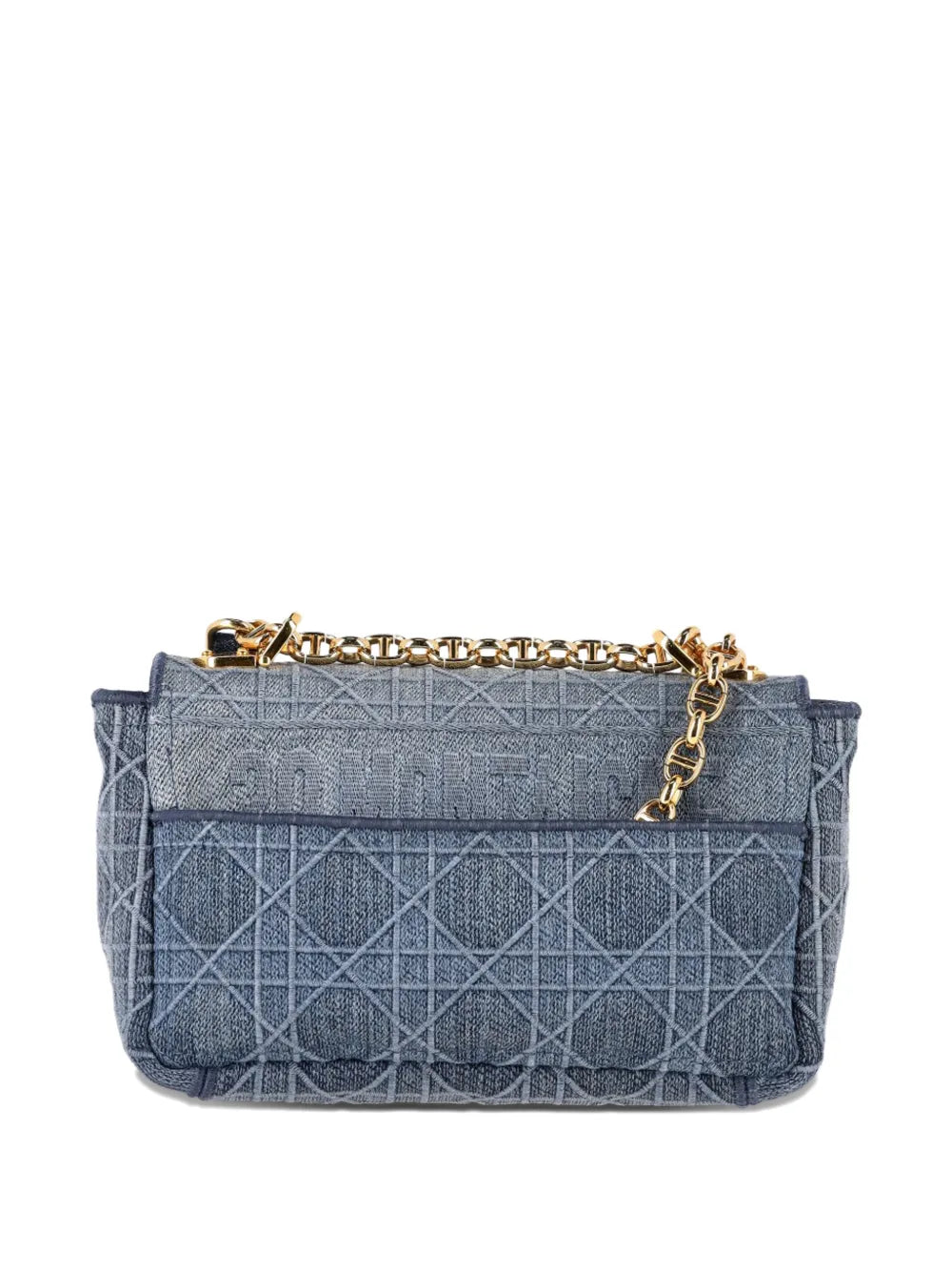 Christian Dior Pre Owned Small Caro Denim Shoulder Bag — Same as shown — Size One Size — Side View