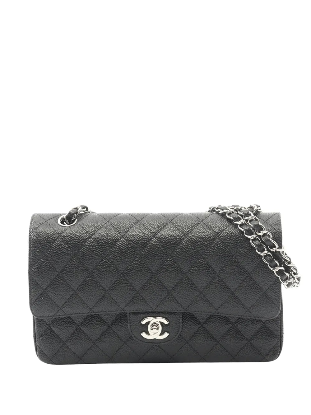 Chanel Pre Owned 2017 2018 Medium Classic Caviar Double Flap Shoulder Bag — Same as shown — Size One Size — Front View