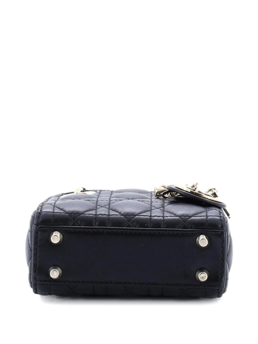 Christian Dior Pre Owned Lady Dior Bag Cannage Quilt Lambskin Micro Shoulder Bag — Same as shown — Size One Size — Top View