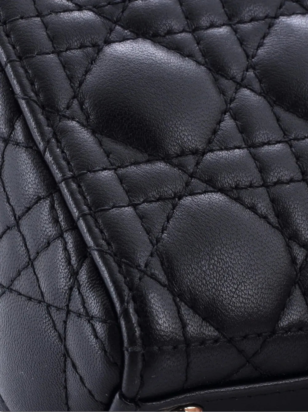 Christian Dior Pre Owned Lady Dior Bag Cannage Quilt Lambskin Micro Shoulder Bag — Same as shown — Size One Size — Lifestyle View