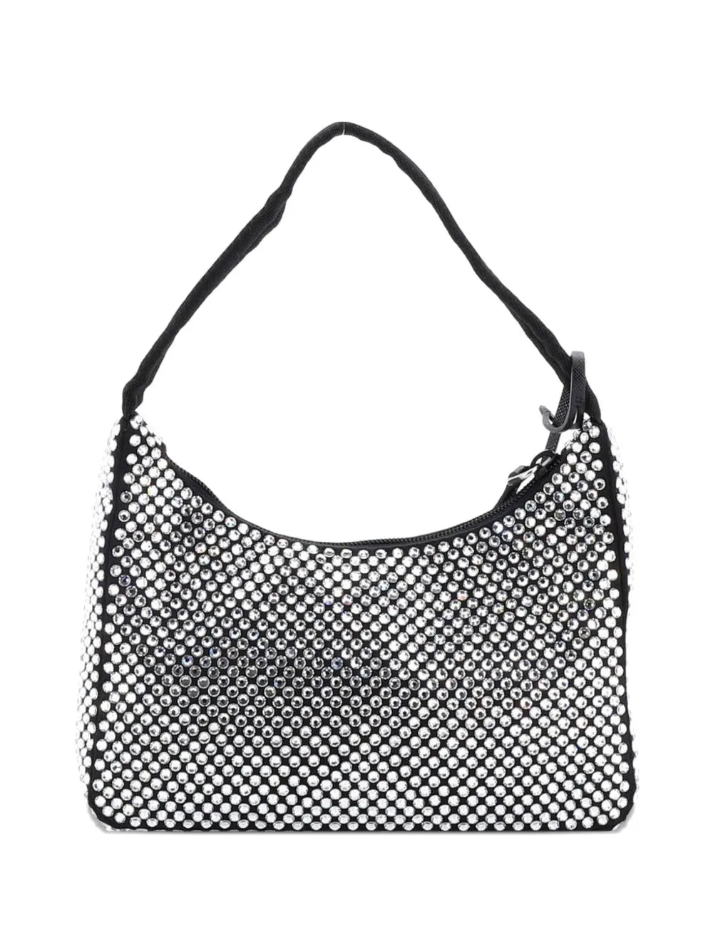Prada Pre Owned Re Edition 2000 Crystal Embellished Satin Mini Hobo Bag — Same as shown — Size One Size — Side View