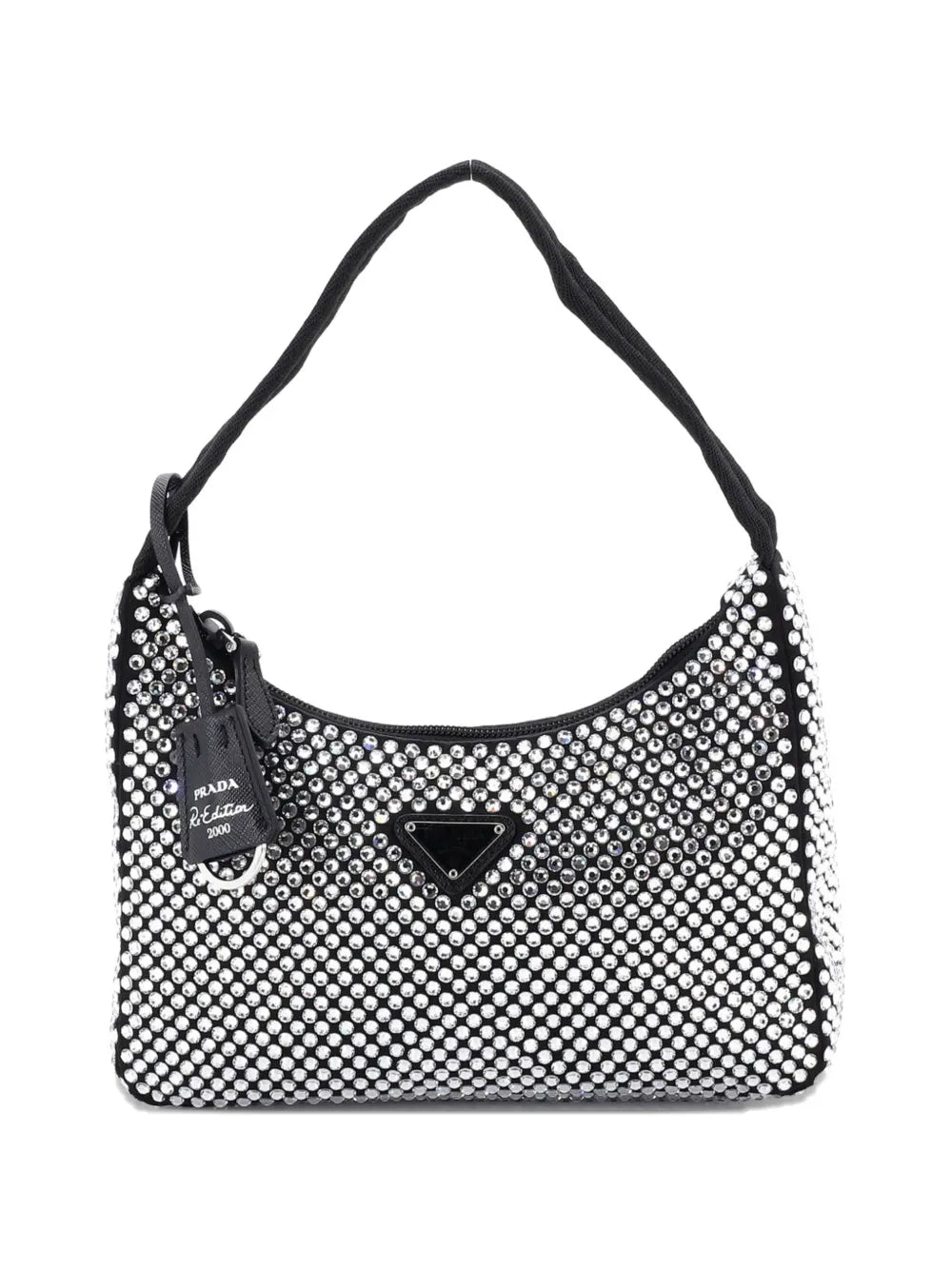 Prada Pre Owned Re Edition 2000 Crystal Embellished Satin Mini Hobo Bag — Same as shown — Size One Size — Front View