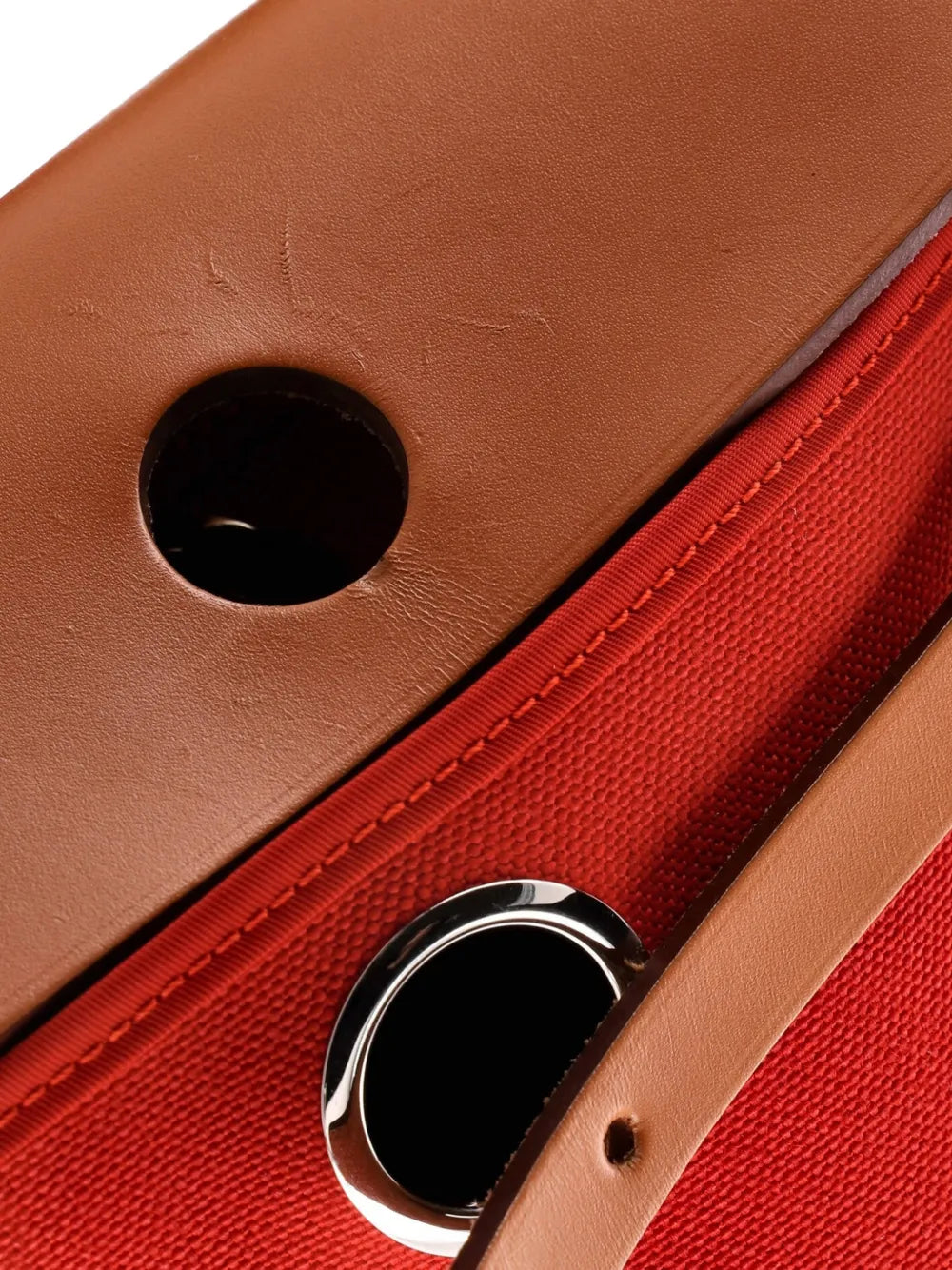 Hermes Pre Owned Herbag Zip Leather And Toile 31 Shoulder Bag — Same as shown — Size One Size — Back View
