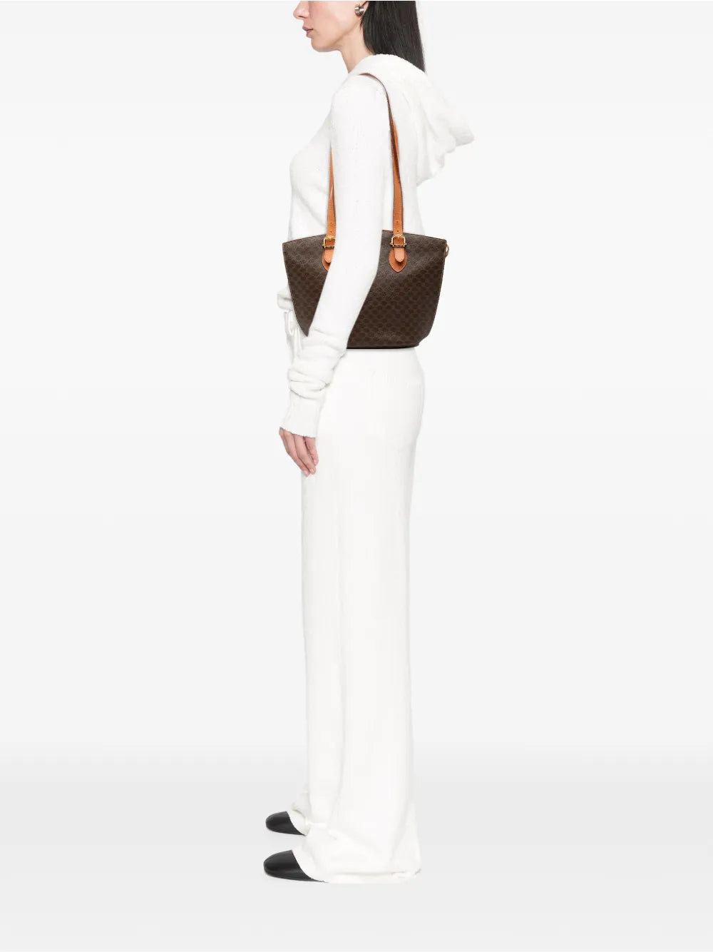 Celine Pre Owned 1999 Macadam Coated Canvas Shoulder Bag — Same as shown — Size One Size — Side View